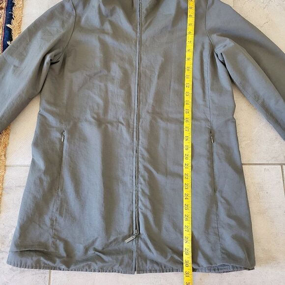 Eileen Fisher Olive Green coat/Jacket front zip & pockets size M - Picture 8 of 10